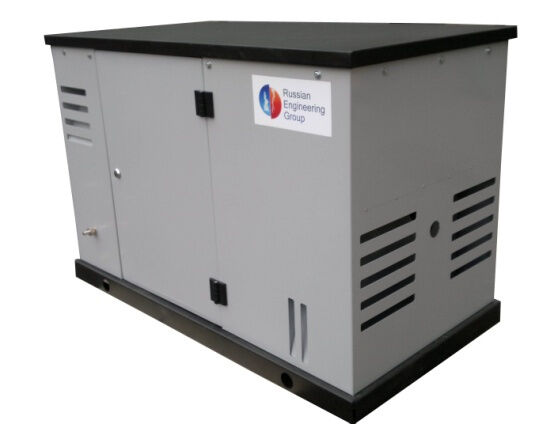 Газовый трехфазный генератор резервного электроснабжения с воздушным охлаждением в контейнере HG12-380S russian engineer
