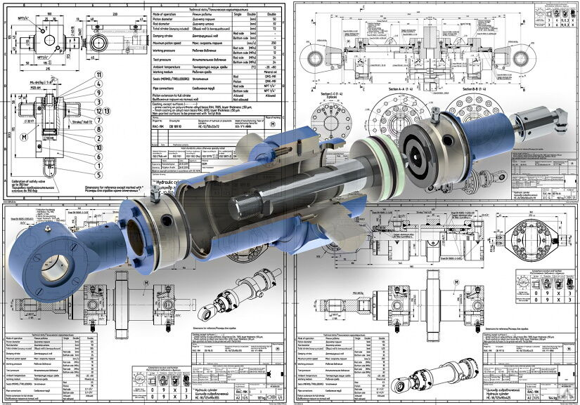 Изготовление гидроцилиндров по чертежам заказчика