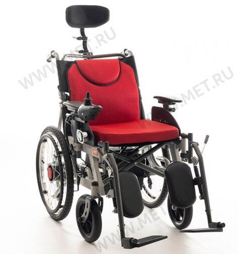 Кресло-коляска электрическая MET COMFORT 21 NEW с регулируемым подголовником и регулируемыми подножками 40 АН