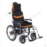 Кресло-коляска электрическая MET COMFORT 21 со съёмным удлинением спинки и быстросъемнымиприводными колёсами 