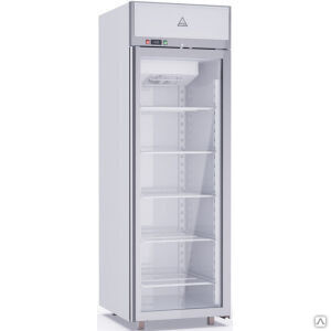 Шкаф холодильный гастронормированный (GN2/1) среднетемпературный (+1/+10С), с 1 стеклянной дверью, посвечиваемым канапе, 5 полками-решётками, динамическим охлаждением, подсветкой, замком, из оцинкованной листовой стали с полимерным покрытием, цвет 