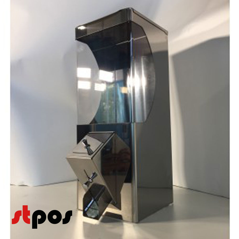 Контейнер - диспенсер гравитационный из нержавеющей стали для кофе, орехов и других сыпучих продуктов 200х200х500 мм