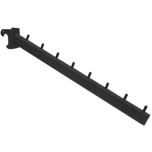 Кронштейн наклонный 400 мм 8 зацепов на овальную трубу 30х15мм RS (TOP) 150, L-400мм, Шагрень, Черный