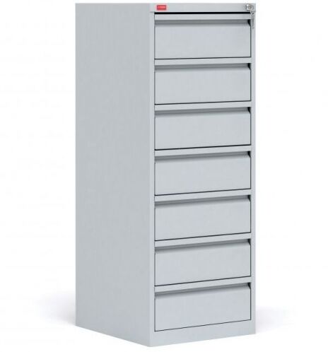 Шкаф картотечный металлический 1365x509x575 мм для хранения документов КР-7, RAL 7035, Серый