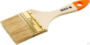 DEXX 75 мм, 3″ натуральная щетина, деревянная ручка, флейцевая, Плоская кисть (0100-075) 0100-075_z02 
