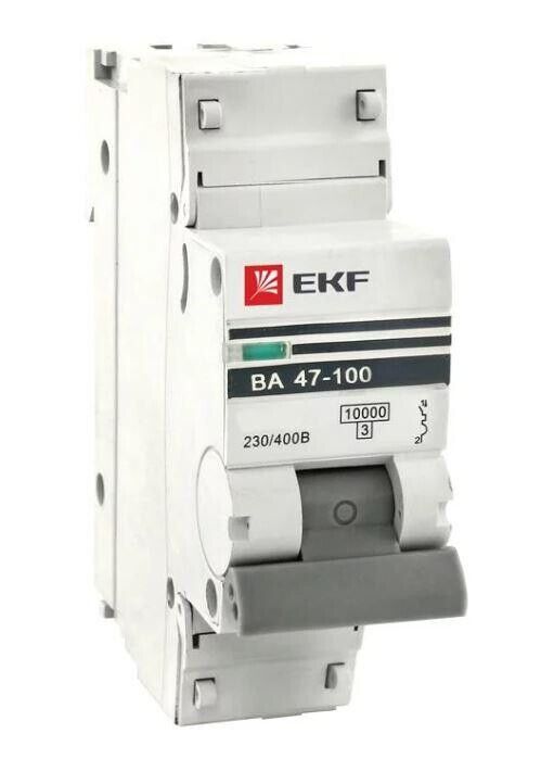 Автоматический выключатель ВА 47-100 1P 40А (D) 10kA EKF PROxima