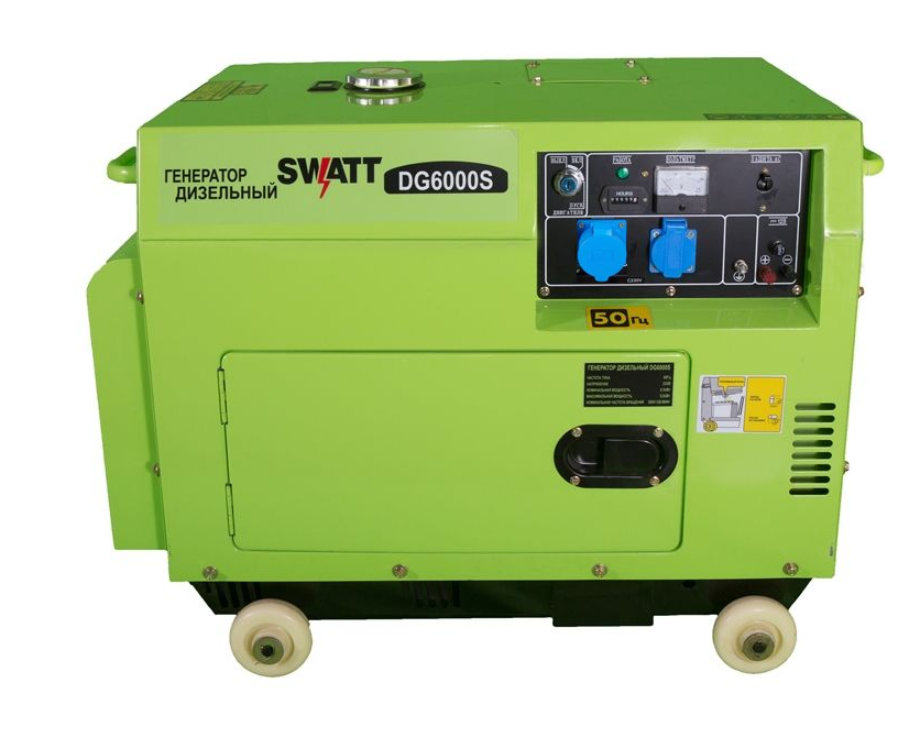 Электростанция дизельная SWATT DG6000S с м/часами+CP 4.5-5 кВт, 6 л