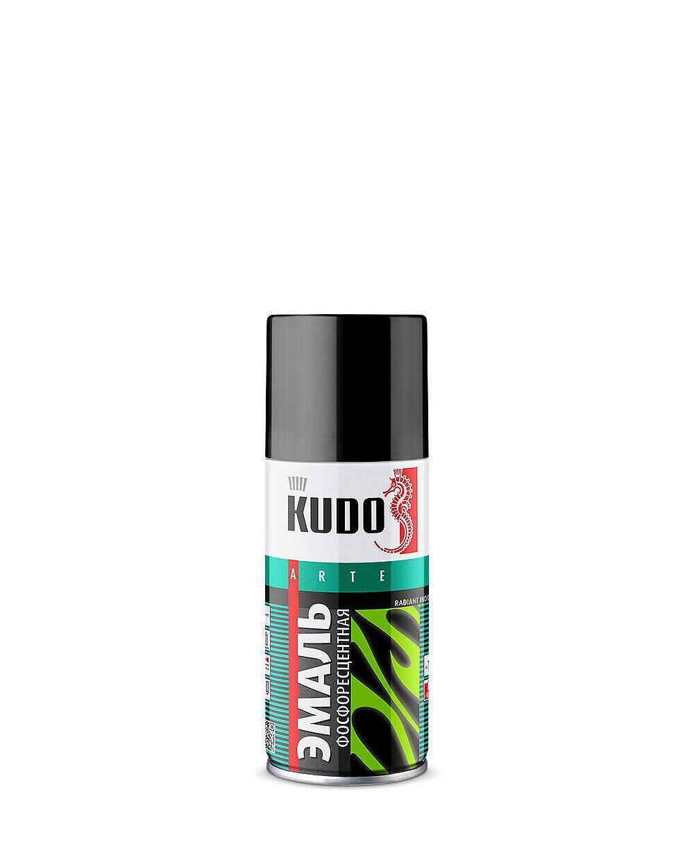 Эмаль фосфоресцентная KU-1250.1 KUDO 210мл /зел.-жел. свечение/