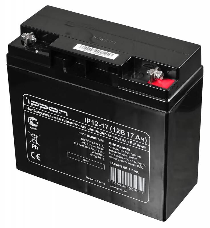 Аккумуляторная батарея Ippon Батарея для ИБП IP12-17 12В 17Ач (669060)