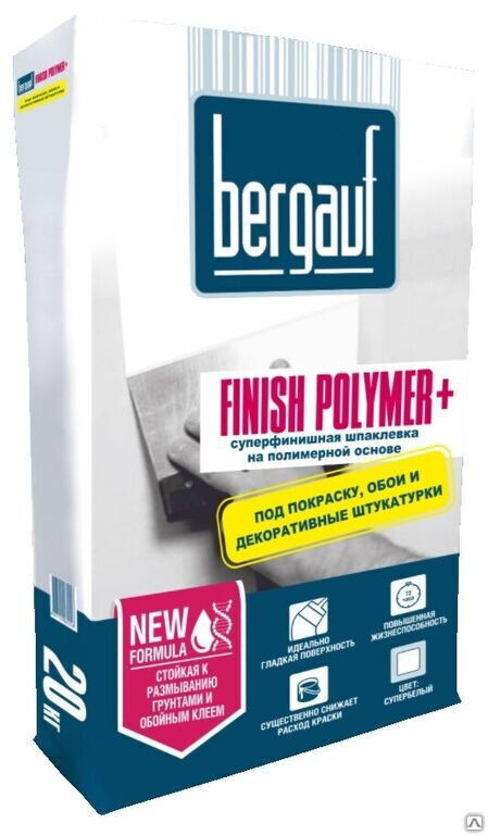 Шпаклевка Bergauf finish Polymer + 20 кг финишная на полимерной основе