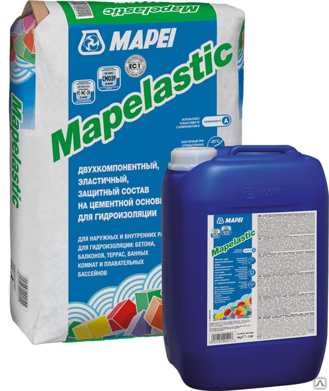 Гидроизоляционная смесь Mapei Mapelastic комплект мешок и канистра
