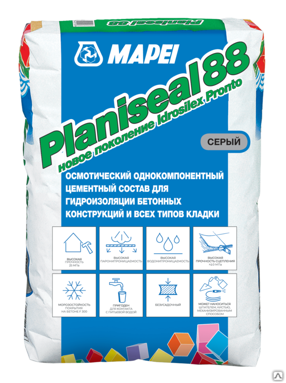 Гидроизоляционная смесь Mapei Planiseal 88 мешок 25 кг