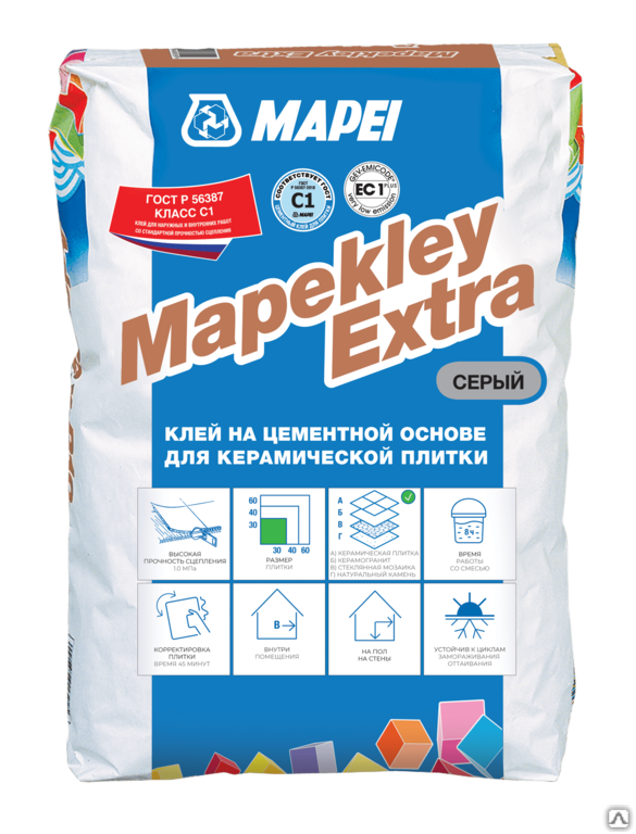 Плиточный клей Mapei Mapekley Extra мешок 25 кг