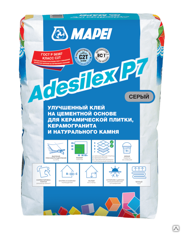 Плиточный клей Mapei Adesilex P7 белый мешок 25 кг