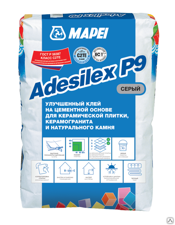 Плиточный клей Mapei Adesilex P9 серый мешок 25 кг