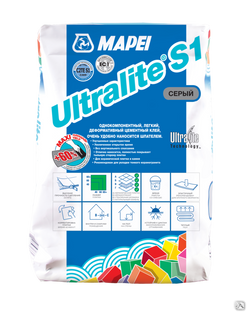 Плиточный клей Mapei Ultralite S1 белый мешок 15 кг 