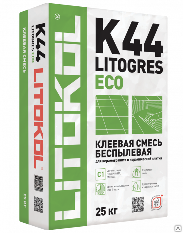 Плиточный клей Litokol Litogres K44 Eco серый мешок 5 кг