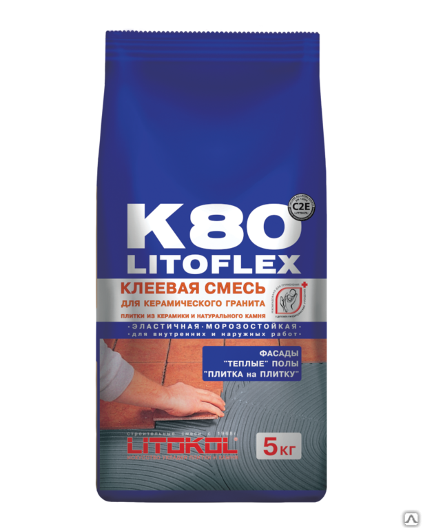 Плиточный клей Litokol Litoflex K80 серый мешок 5 кг