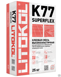 Плиточный клей Litokol Superflex K77 серый мешок 25 кг 
