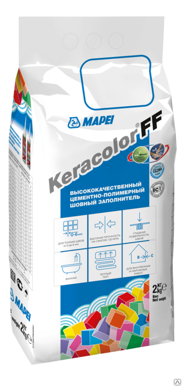 Цементная затирка MAPEI Keracolor FF № 114, 5 кг Антрацит