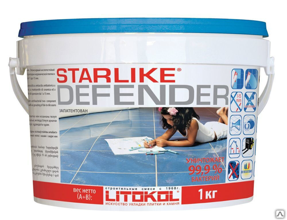 Эпоксидная затирка Litokol starlike Defender, С.470 Bianco Assoluto Абсолютно белый ведро 1 кг