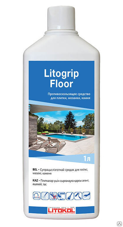 Очиститель для затирки Litokol Litogrip floor флакон 1 л