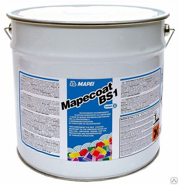 Полимерная краска MAPEI Mapecoat BS 1 /a grigio FS 16,2 кг