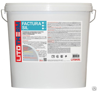 Декоративная штукатурка Litokol litotherm Factura Sil 2,5 мм белый ведро 25 кг 