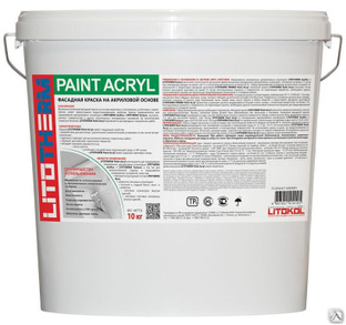Фасадная краска Litokol litotherm Paint Acryl база 3 только для колеровки ведро 20 кг 